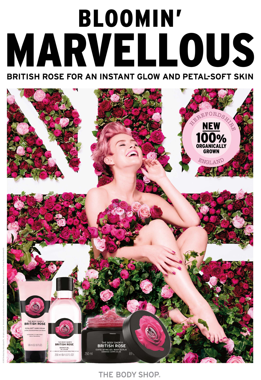 BRITISH ROSE THE BODYSHOP CAMPAIGNE